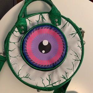 KREEPSVILLE 666 EYEBALL BAG GREEN GLITTER
